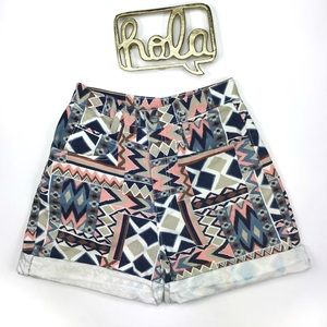 Vintage Breakers Southwestern Print High Rise Shorts W 26.5”
